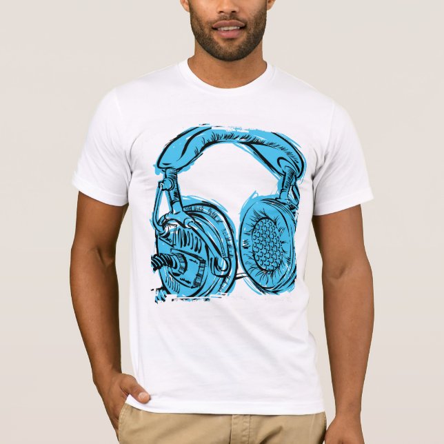 T-shirt Bloco de desenho dos fones de ouvido (Frente)