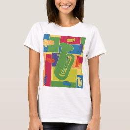 T-shirt Blocos de Cores de Tuba