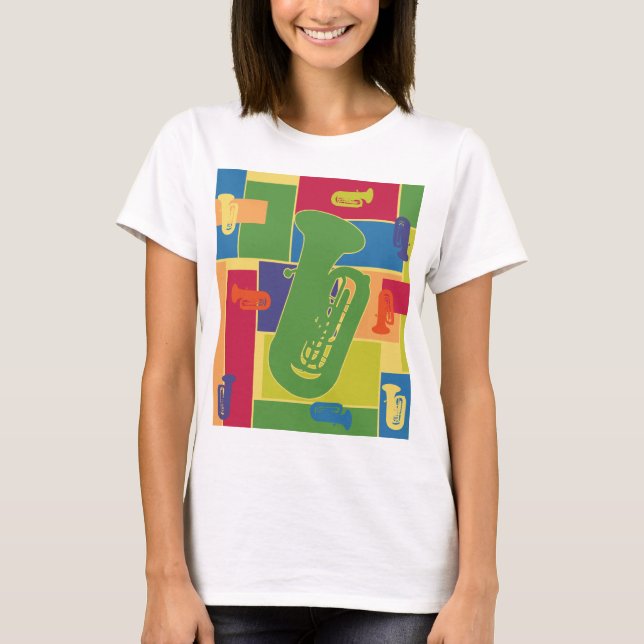 T-shirt Blocos de Cores de Tuba (Frente)
