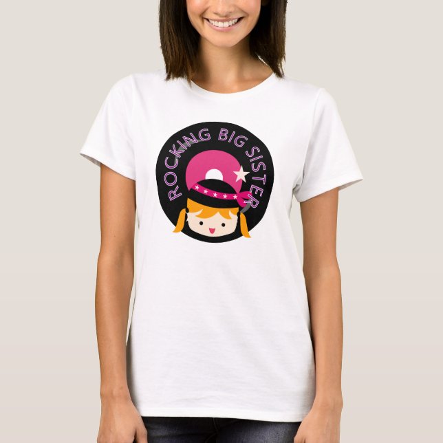 T-shirt Blond Rocking Big Sister (Frente)