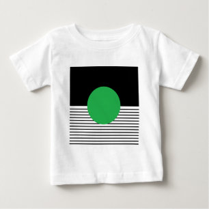T-shirt Bloqueio Branco Preto e Círculo Verde