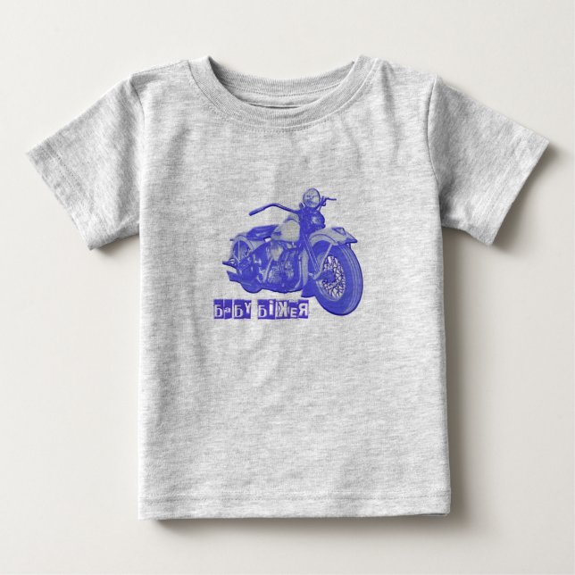 T-shirt Blue Baby Biker (Frente)
