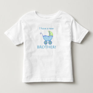 T-shirt Blue Baby Buggy "I have a New Brother" Toddler