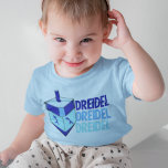 T-shirt Blue Dreidel Hanukkah Toddler<br><div class="desc">Dreidel dreidel dreidel em três tons diferentes de azul com um sonho azul para Chanukah.</div>