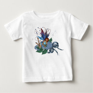 T-shirt Blue Fae em Blue Flowers Design 1