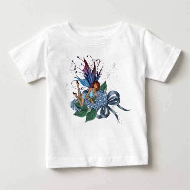 T-shirt Blue Fae em Blue Flowers Design 1 (Frente)