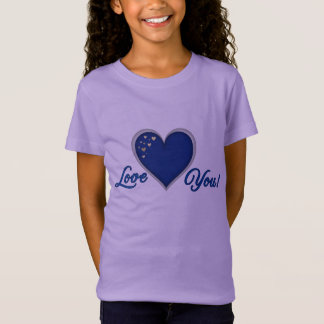 T-Shirt Blue Heart Girls'