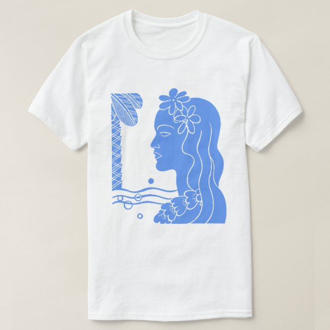 T-Shirt Blue Hula Girl (Frente do Design)