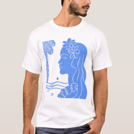 T-Shirt Blue Hula Girl