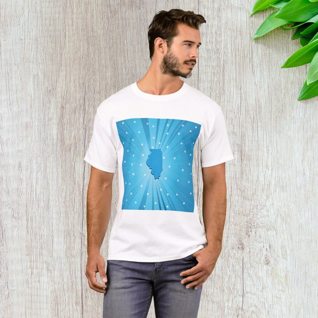 T-shirt Blue Illinois Mens (Criador carregado)