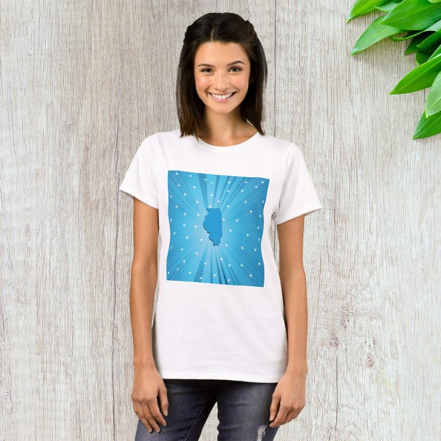 T-shirt Blue Illinois Womens (Criador carregado)