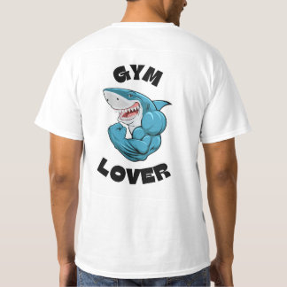 T-Shirt Blue Illustrated Shark Gym Lover