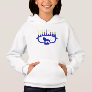 T-shirt Blue Lion Menorah