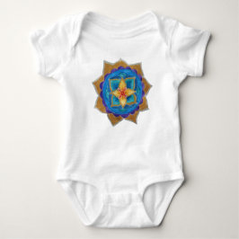 T-shirt Blue Mandala Baby Jersey Bodyfato, Branco