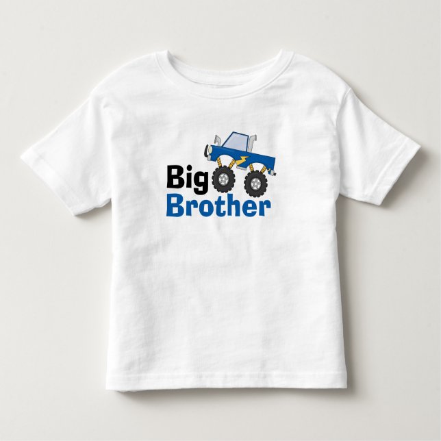 T-shirt Blue Monster Truck Big Brother (Frente)