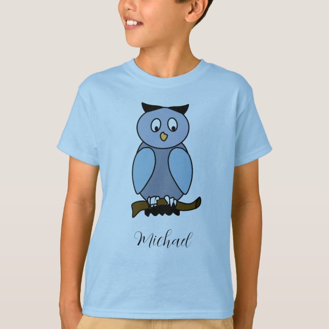 T-Shirt Blue Owl Personalizável (Frente)