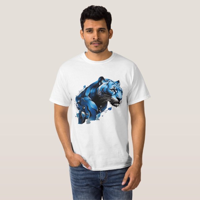T-Shirt Blue Pantha Design (Frente Completa)