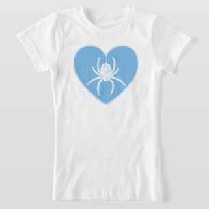 T-Shirt Blue Spider Heart