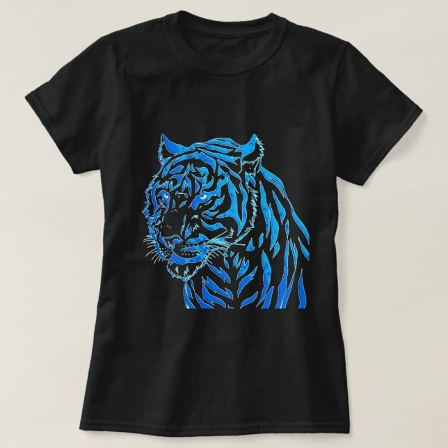 T-Shirt Blue Tiger (Frente do Design)