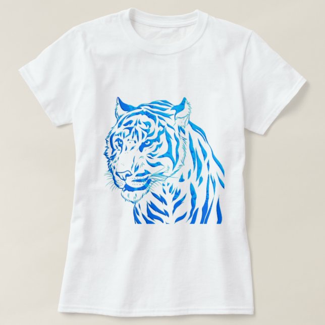 T-Shirt Blue Tiger (Frente do Design)