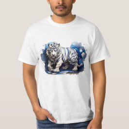 T-Shirt Blue Tiger em nuvens Design