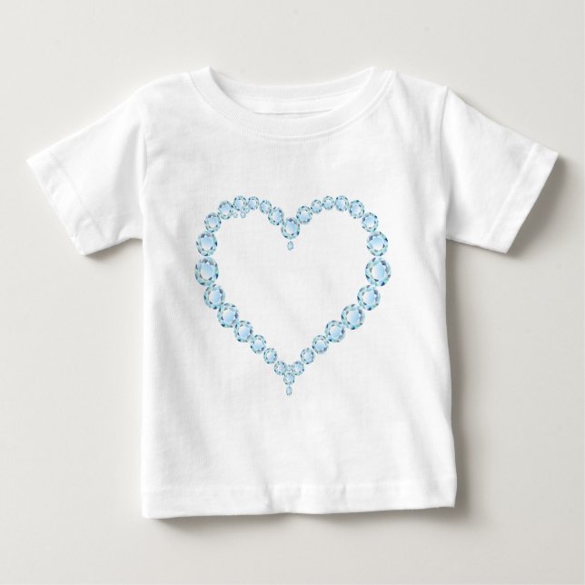 T-shirt Blue Topaz Gem Heart (Frente)