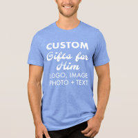 T-Shirt Blue Triblend personalizado masculino