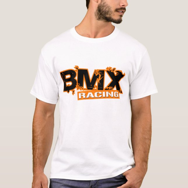 T-SHIRT BMX QUE COMPETE A LARANJA (Frente)