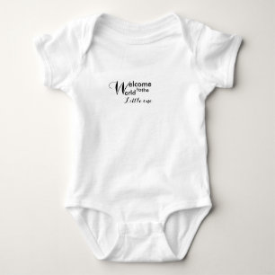 T-shirt Boa vinda jérsei pequeno do bebê do mundo ao um