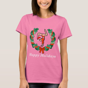 T-shirt Boas festas grinalda ginástica