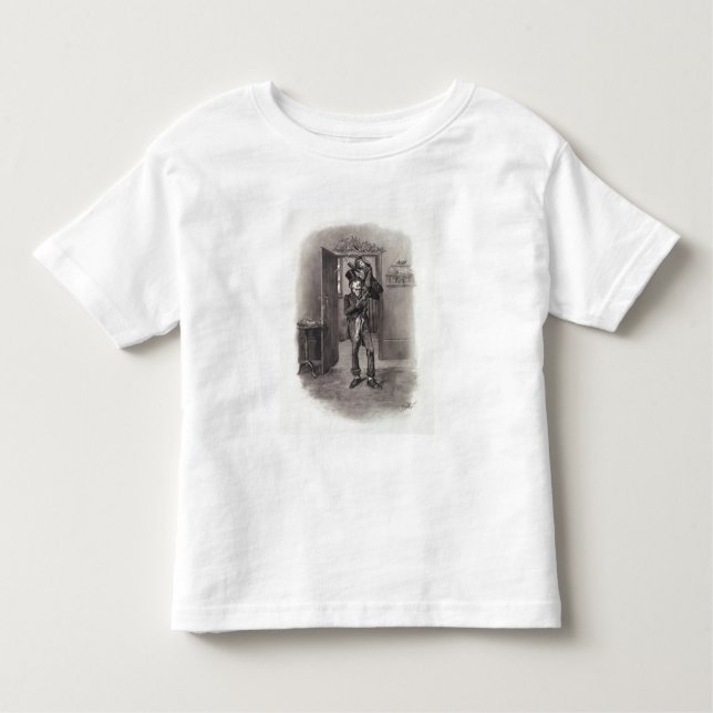 T-shirt Bob Cratchit e Tim minúsculo, 'de Charles Dickens: (Frente)