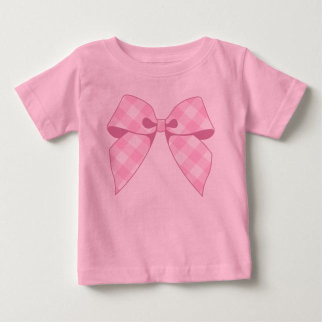 T-shirt Body de Bebê com Laço de Ginga Rosa e Tutu Rosa (Frente)