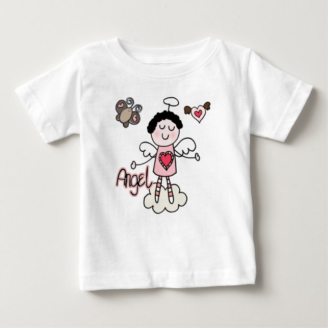 T-shirt Body de Bebê com Tutu de Anjo de Desenho Animado (Frente)