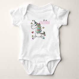 T-shirt Body de Jersey Bebê Ser Um Unicórnio