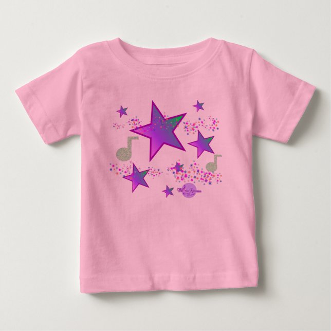 T-shirt Body de Tule Rosa Bebê Starlight Lullaby (Frente)