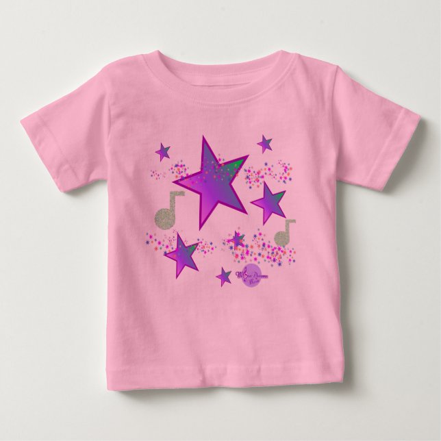T-shirt Body Macacão Rosa Bebê com Tutu Starlight Lullaby (Frente)