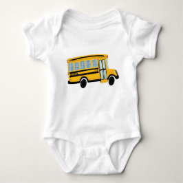 T-shirt Bodysuit bonito do bebê do auto escolar