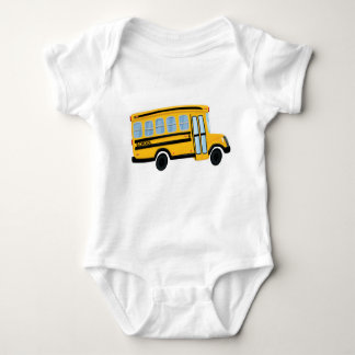 T-shirt Bodysuit bonito do bebê do auto escolar
