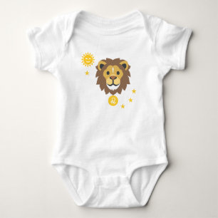 T-shirt Bodysuit de sorriso do bebê do leão de Leo - sin