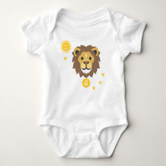 T-shirt Bodysuit de sorriso do bebê do leão de Leo - sinal