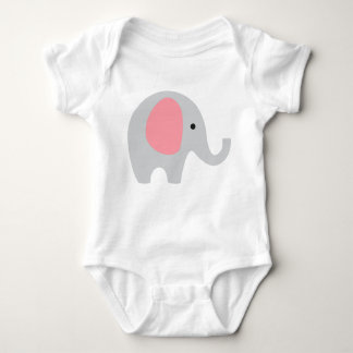 T-shirt Bodysuit do bebê com elefante cinzento e as
