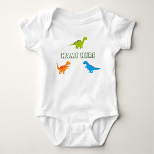 T-shirt Bodysuit do bebê com os dinossauros a personaliza