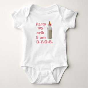 T-shirt Bodysuit do bebê com partido em minha ucha 2 am