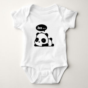 T-shirt bodysuit do bebê com uma panda sonolento bonito