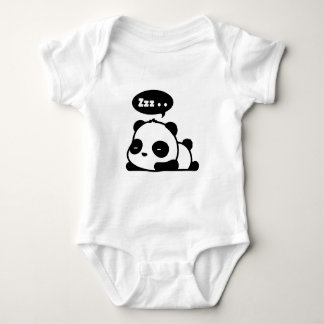 T-shirt bodysuit do bebê com uma panda sonolento bonito