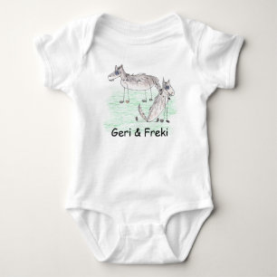 T-shirt Bodysuit do bebê de Geri & de Freki