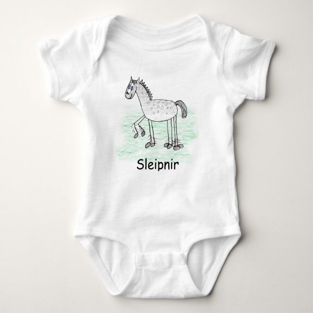 T-shirt Bodysuit do bebê de Sleipnir (Frente)