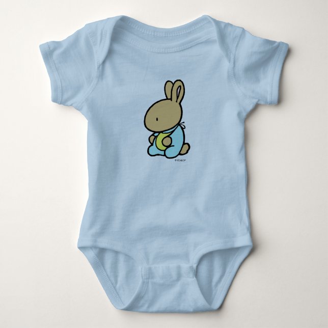T-shirt Bodysuit do jérsei do bebê, coelho doce (Frente)