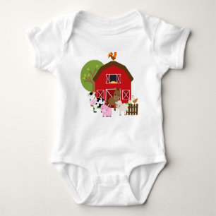 T-shirt Bodysuit do jérsei do bebê do Barnyard