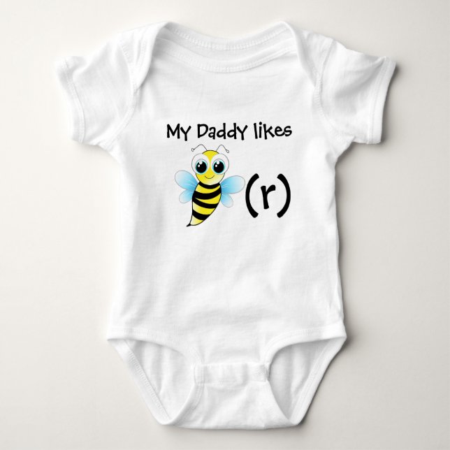 T-shirt Bodysuit engraçado da abelha para o bebê. Meu pai (Frente)